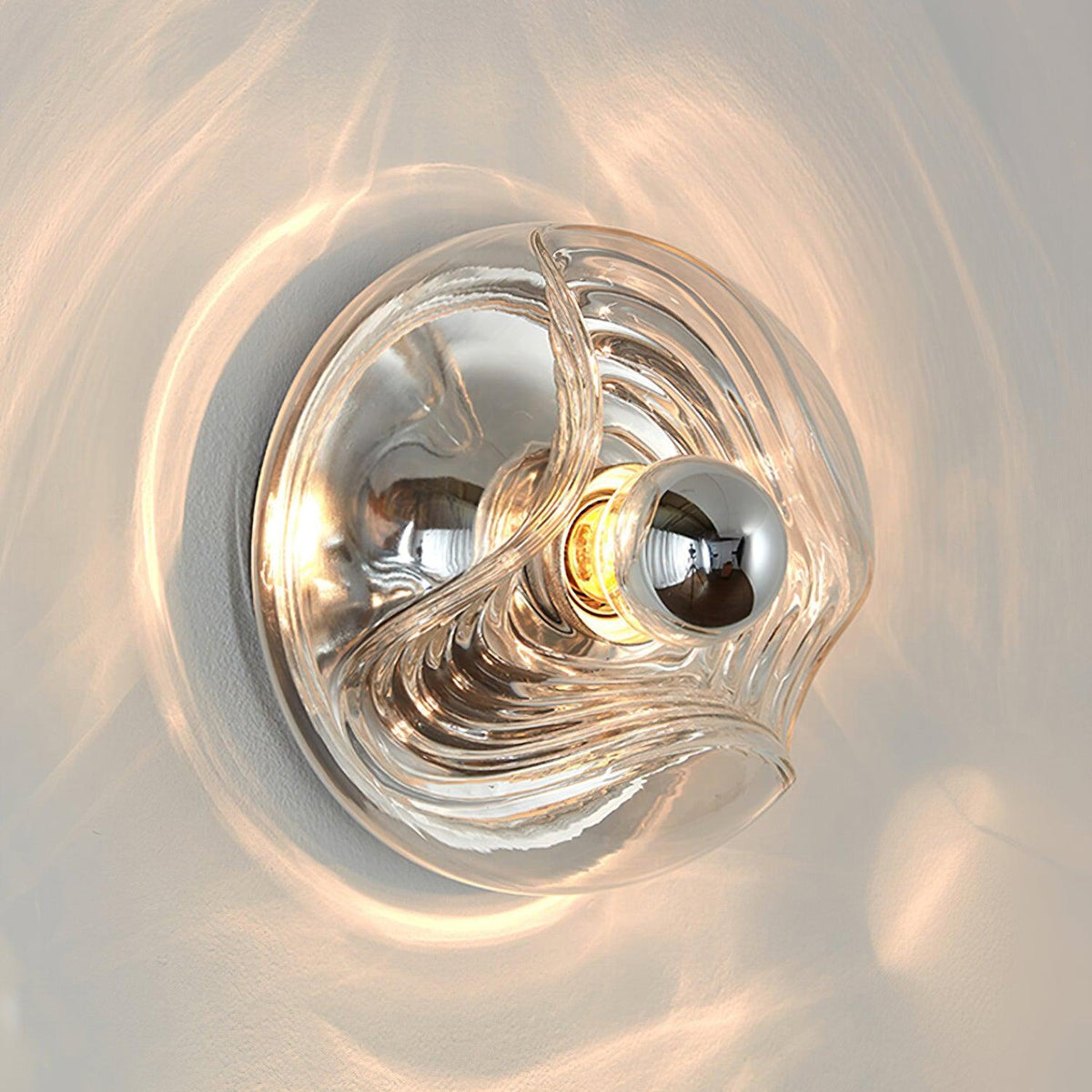 Lampada da parete Swirl Texture Clear ambra Fumé Grigio moderno
