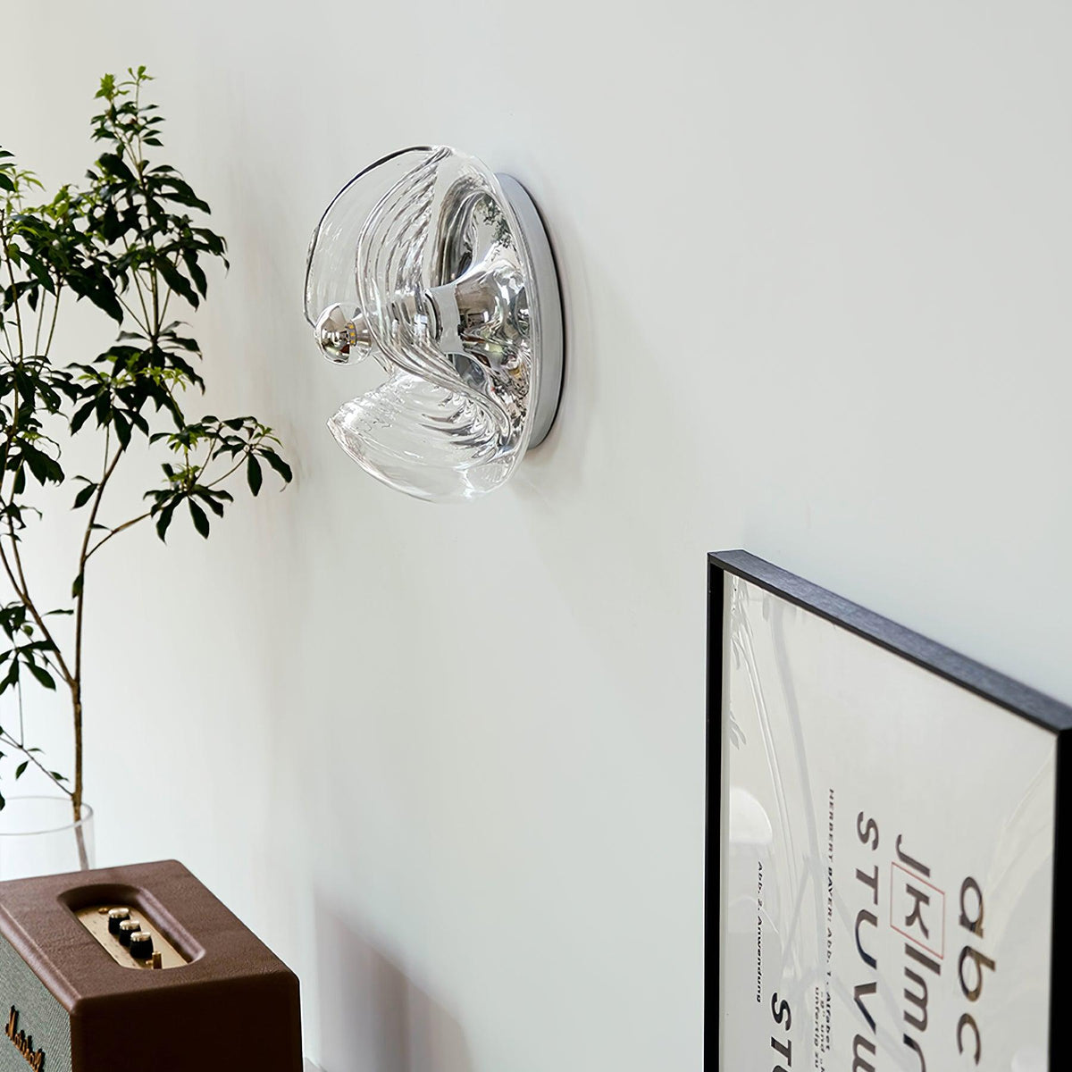 Lampada da parete Swirl Texture Clear ambra Fumé Grigio moderno