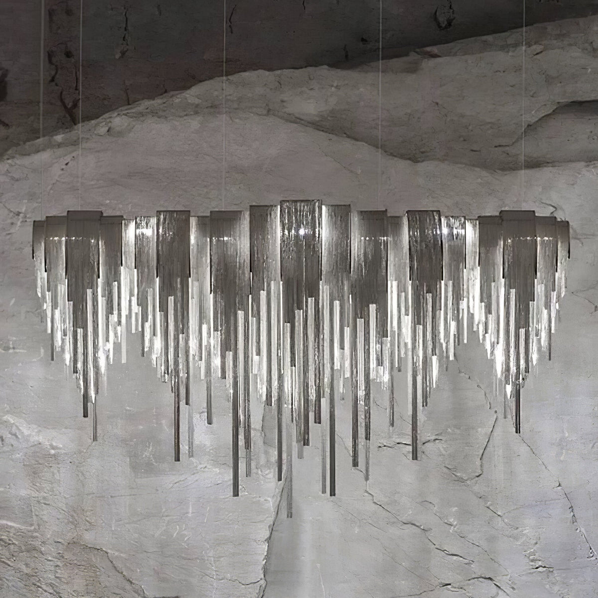 Tarien lampadario a Catene Stratificate in Nichel lusso