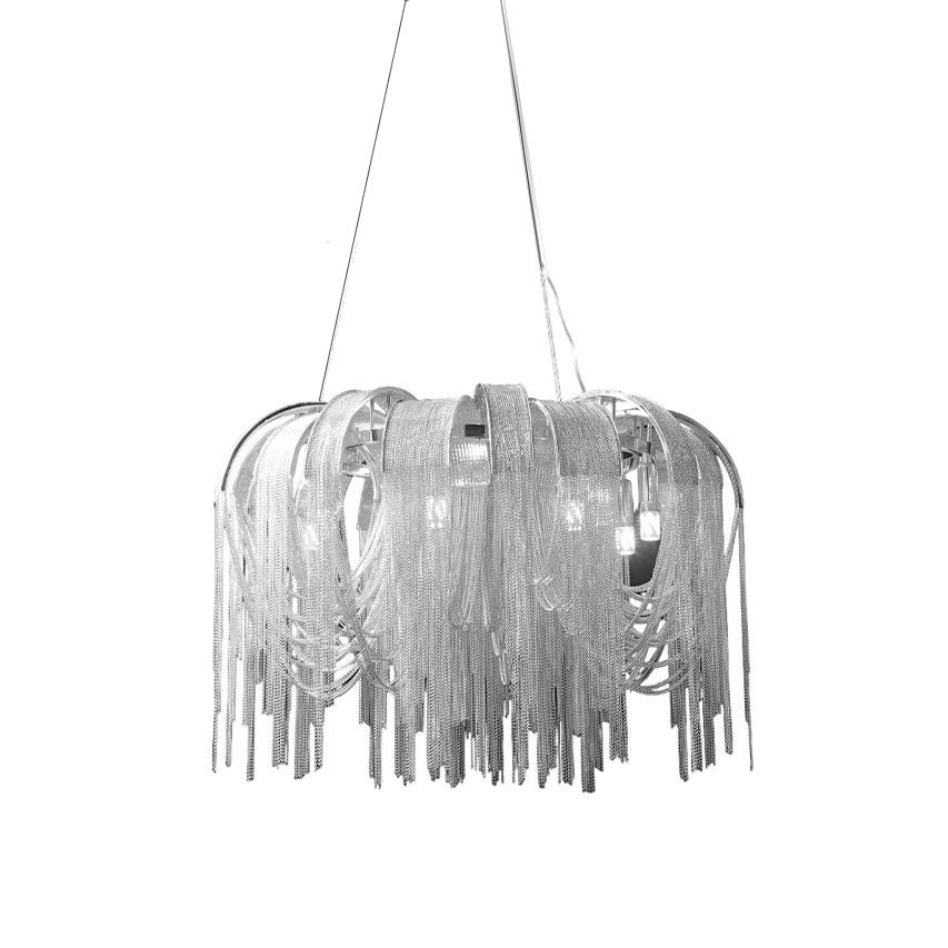 Tarien lampadario a Catene Stratificate in Nichel lusso