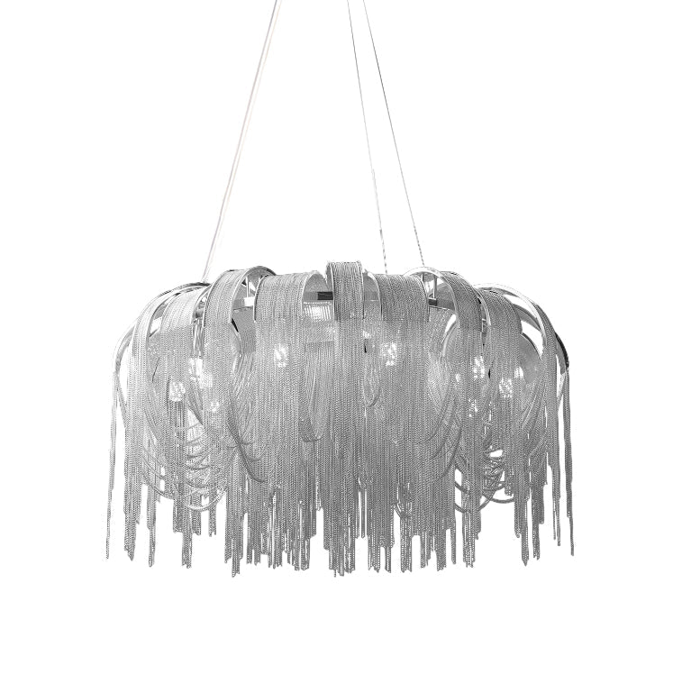 Tarien lampadario a Catene Stratificate in Nichel lusso