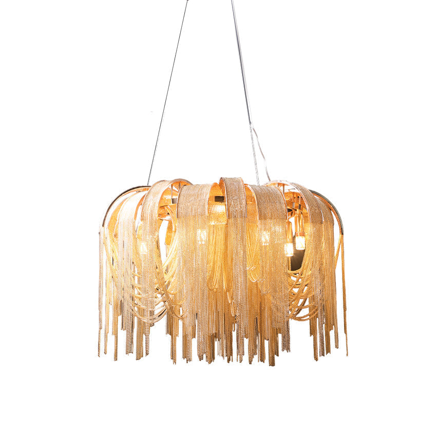 Tarien lampadario a Catene Stratificate in Nichel lusso