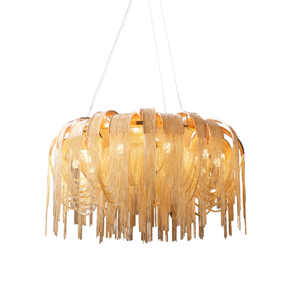 Tarien lampadario a Catene Stratificate in Nichel lusso