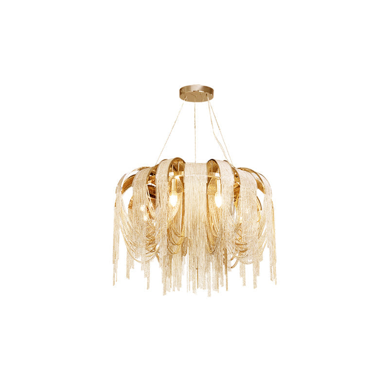 Tarien lampadario a Catene Stratificate in Nichel lusso