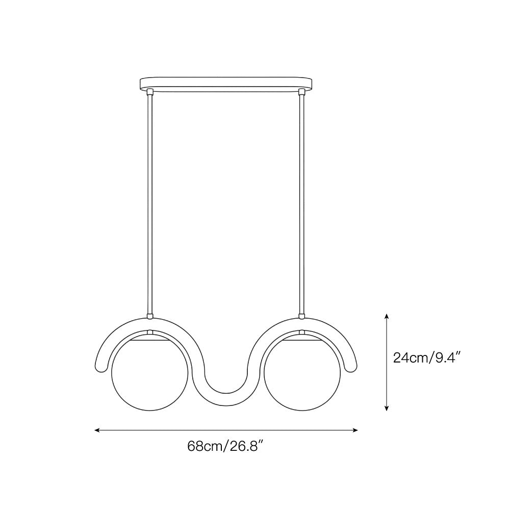 Elowis Linear Ball lampada a sospensione a globo