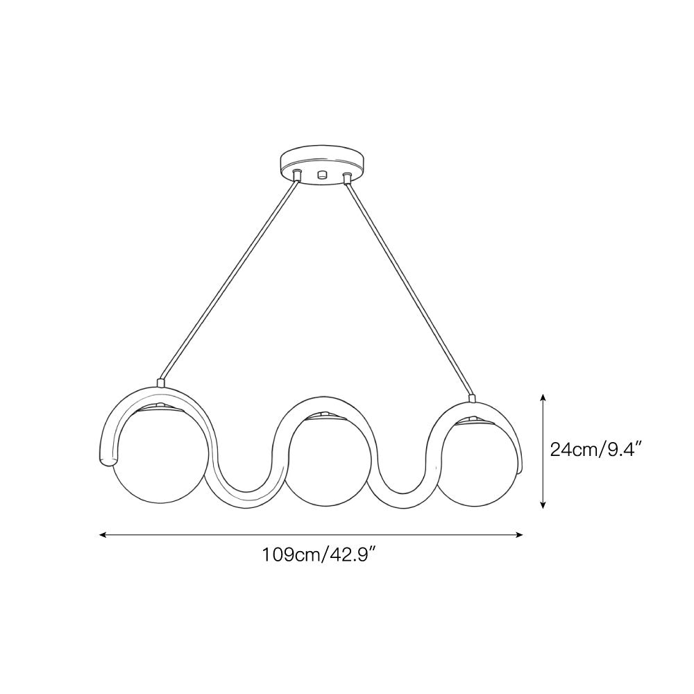 Elowis Linear Ball lampada a sospensione a globo
