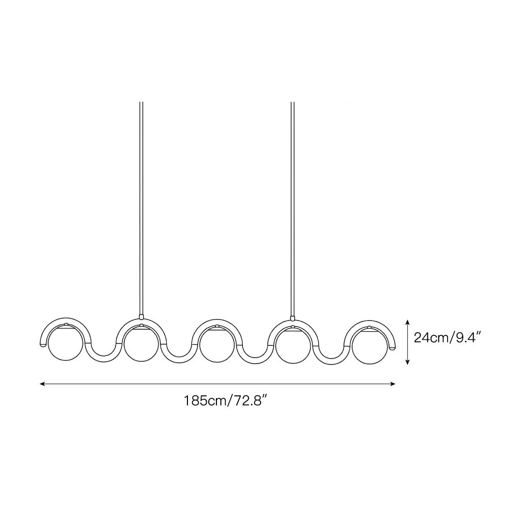 Elowis Linear Ball lampada a sospensione a globo