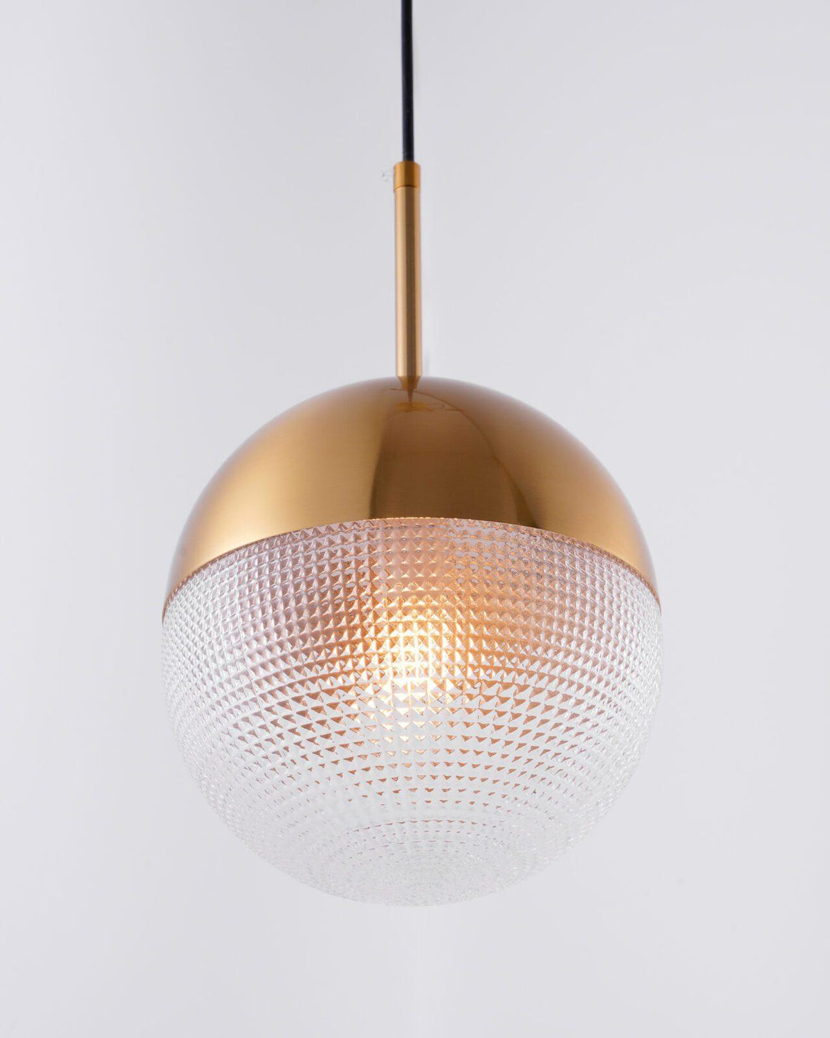 Kevelo lampada a sospensione ottone vetro moderna
