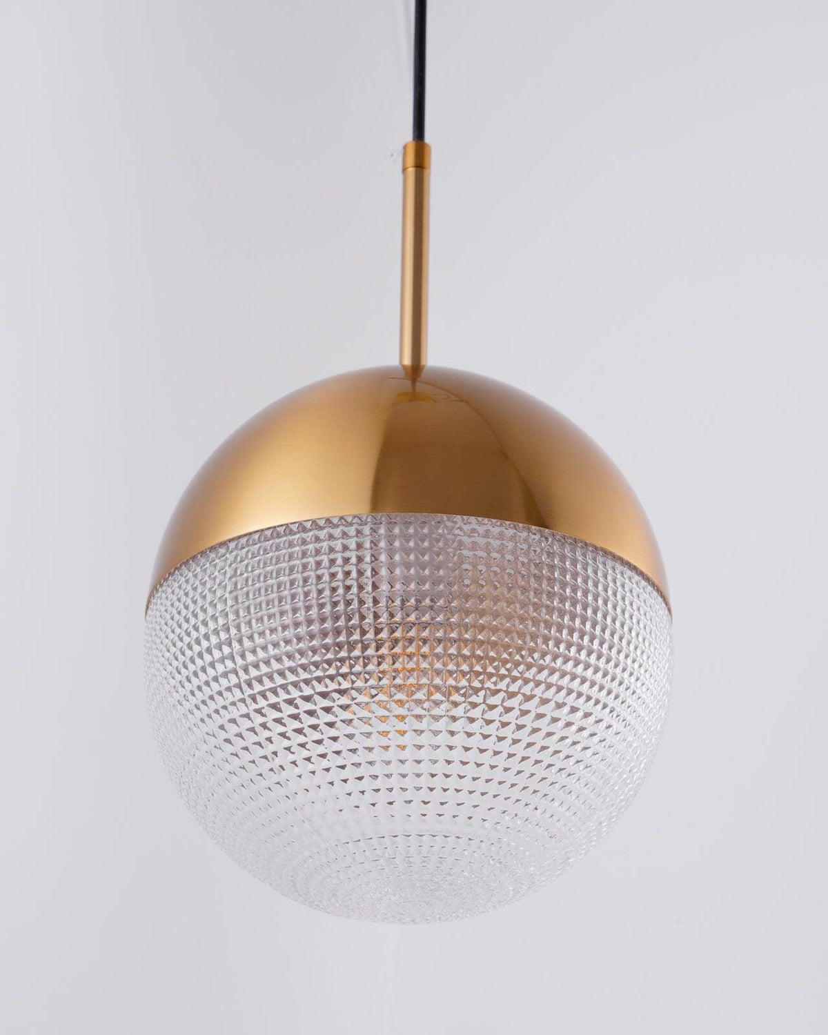 Kevelo lampada a sospensione ottone vetro moderna