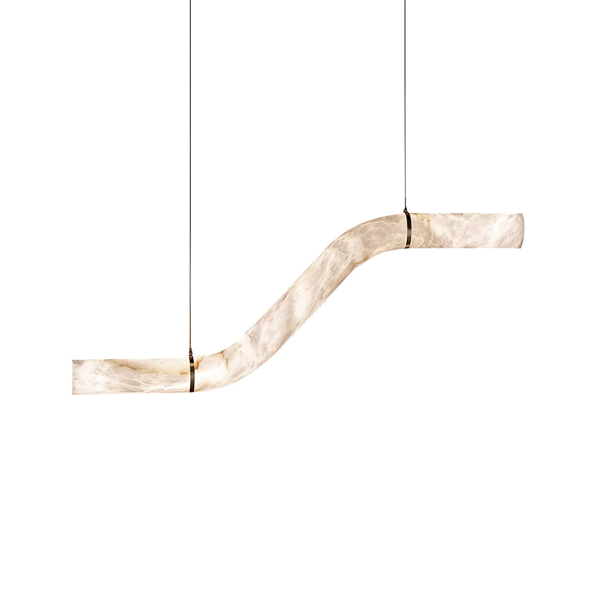 Liberty lampadario a striscia con silhouette curva in alabastro