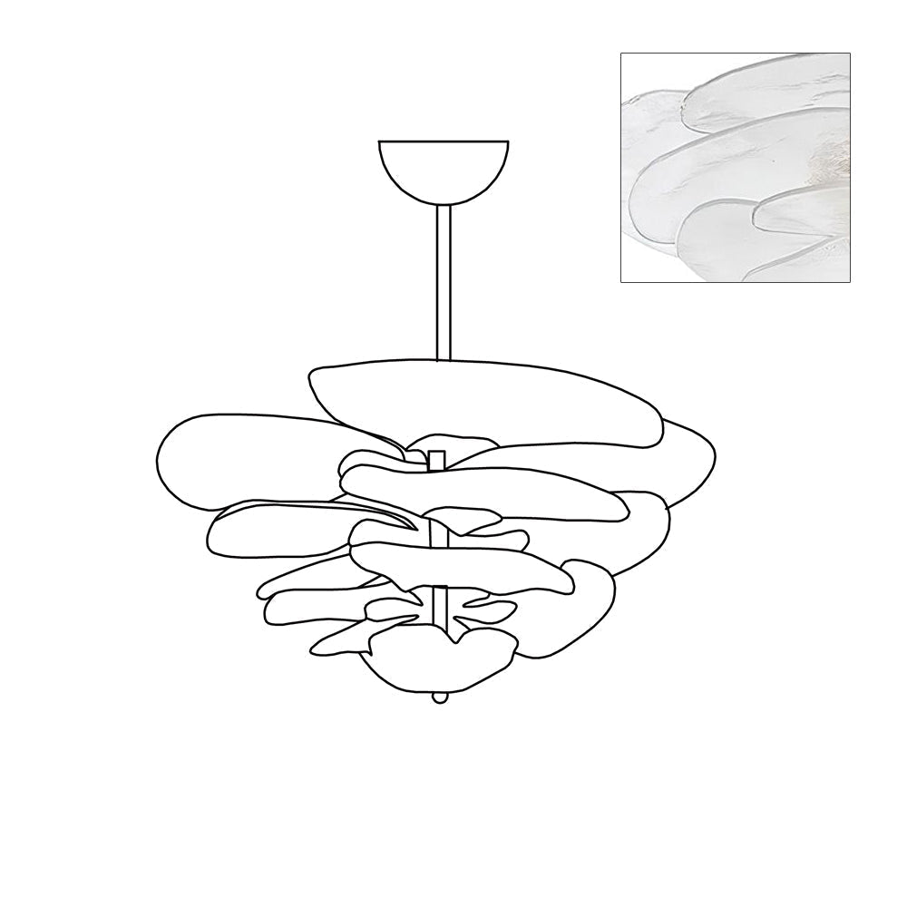 Crivs lampadario Oro vetro Murano petali lusso