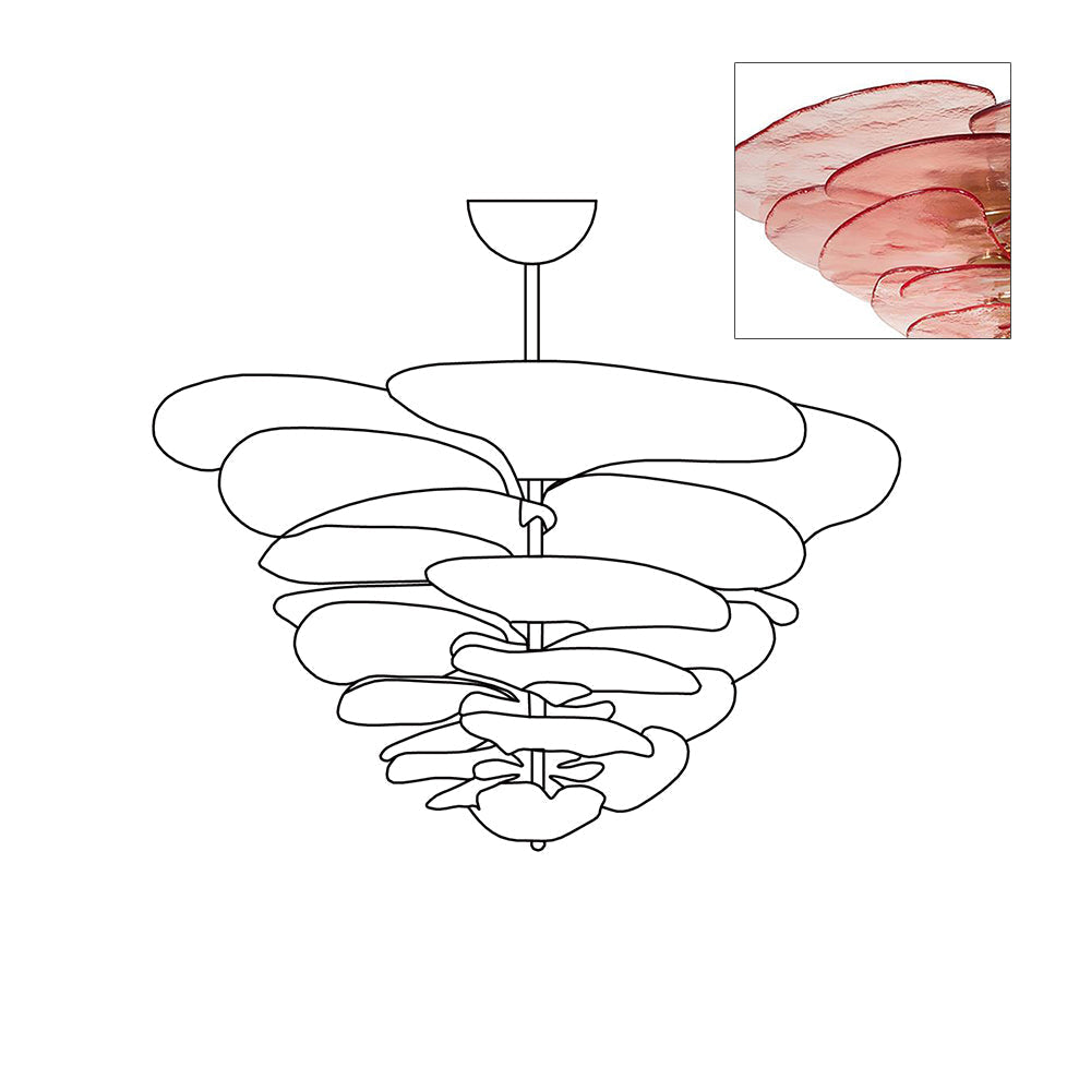 Crivs lampadario Oro vetro Murano petali lusso