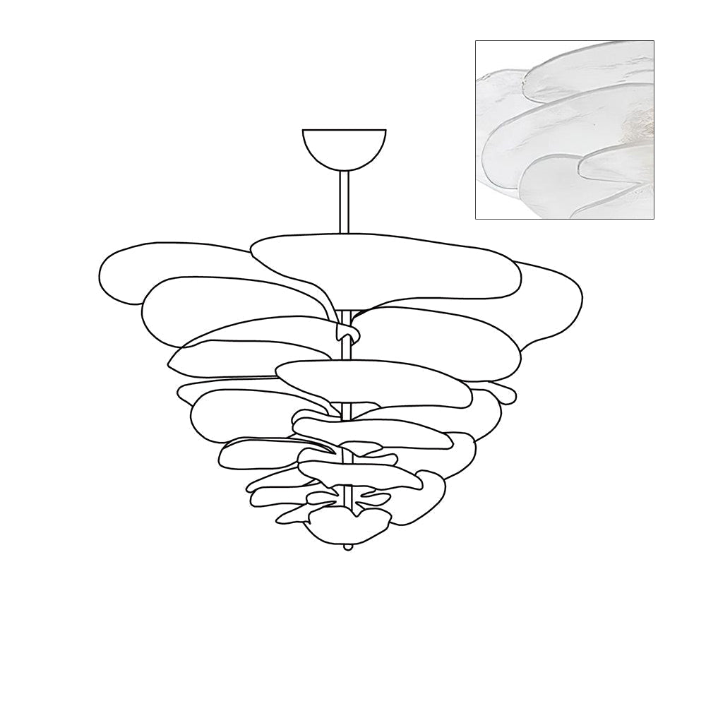 Crivs lampadario Oro vetro Murano petali lusso