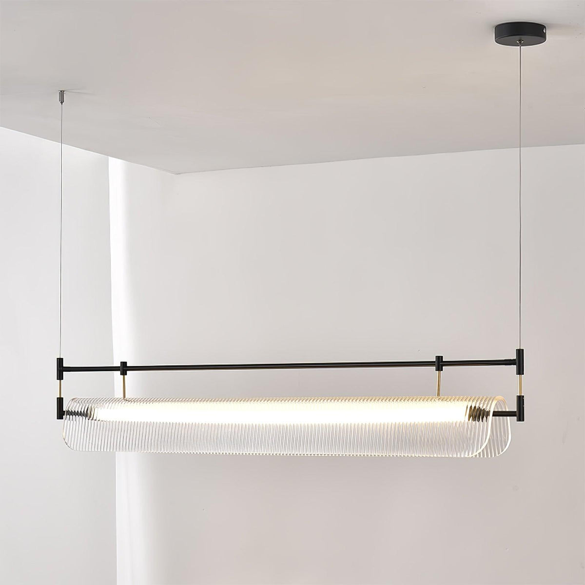 Meldo lampadario lineare Striscia Acrilico Lungo