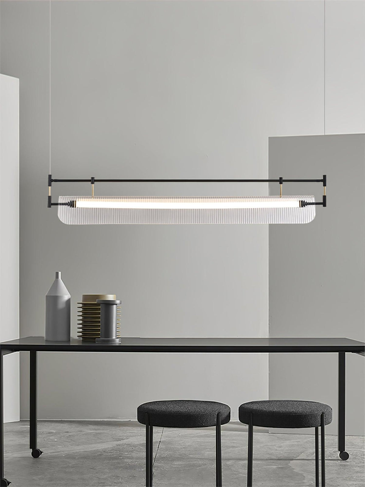 Meldo lampadario lineare Striscia Acrilico Lungo