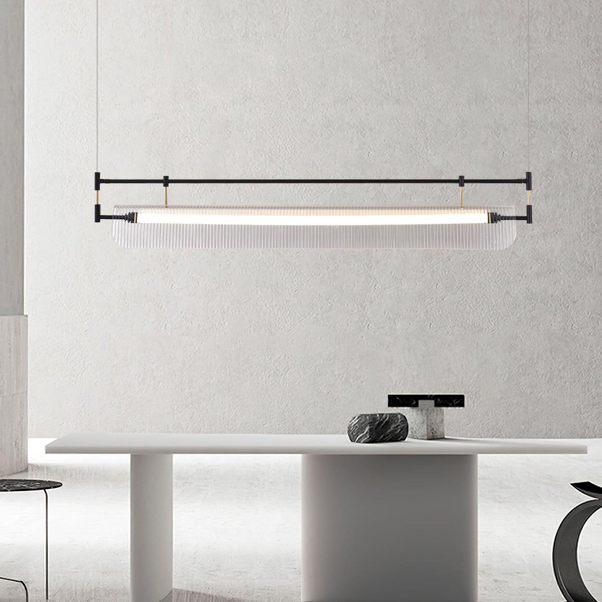 Meldo lampadario lineare Striscia Acrilico Lungo