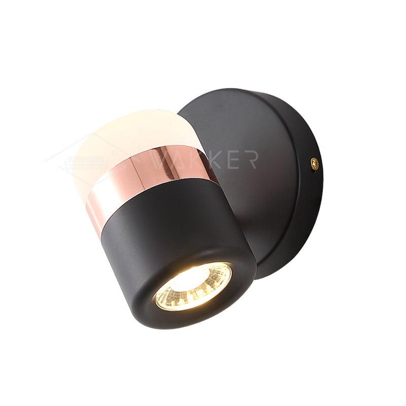 Liorinora lampada da parete in vetro nero con Cavo Regolabile