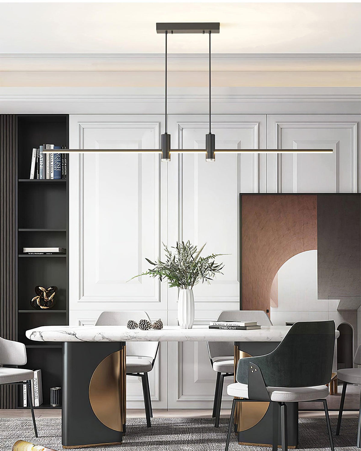 Auroaine lampada a sospensione Oro minimalista lineare per sala da pranzo