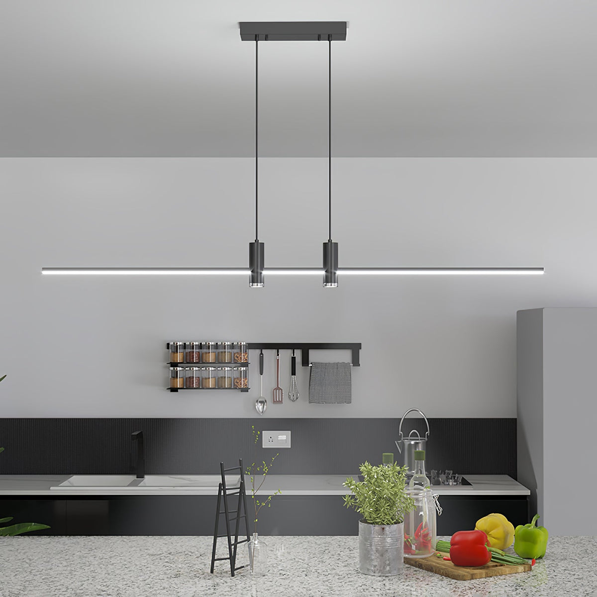 Auroaine lampada a sospensione Oro minimalista lineare per sala da pranzo