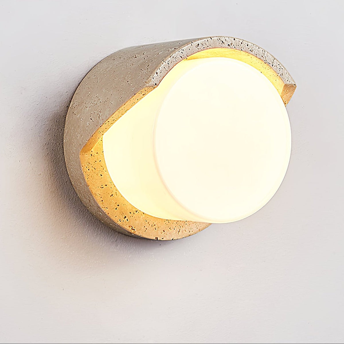 Quendis lampada da parete in travertino Giallo