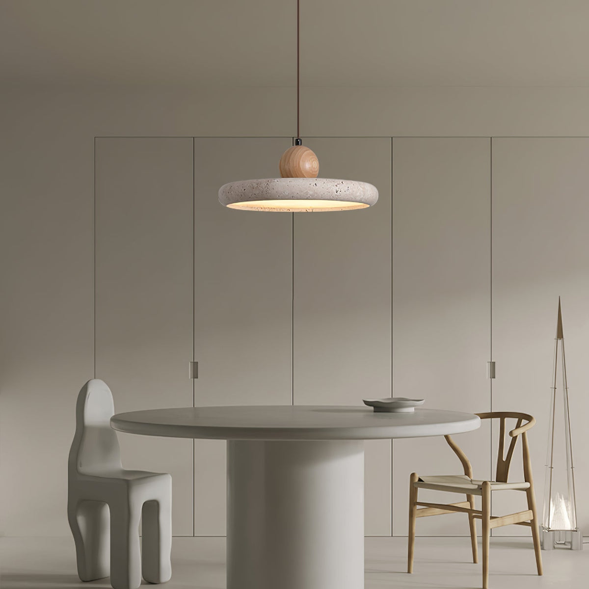 Opalyn lampada a sospensione minimalista in travertino