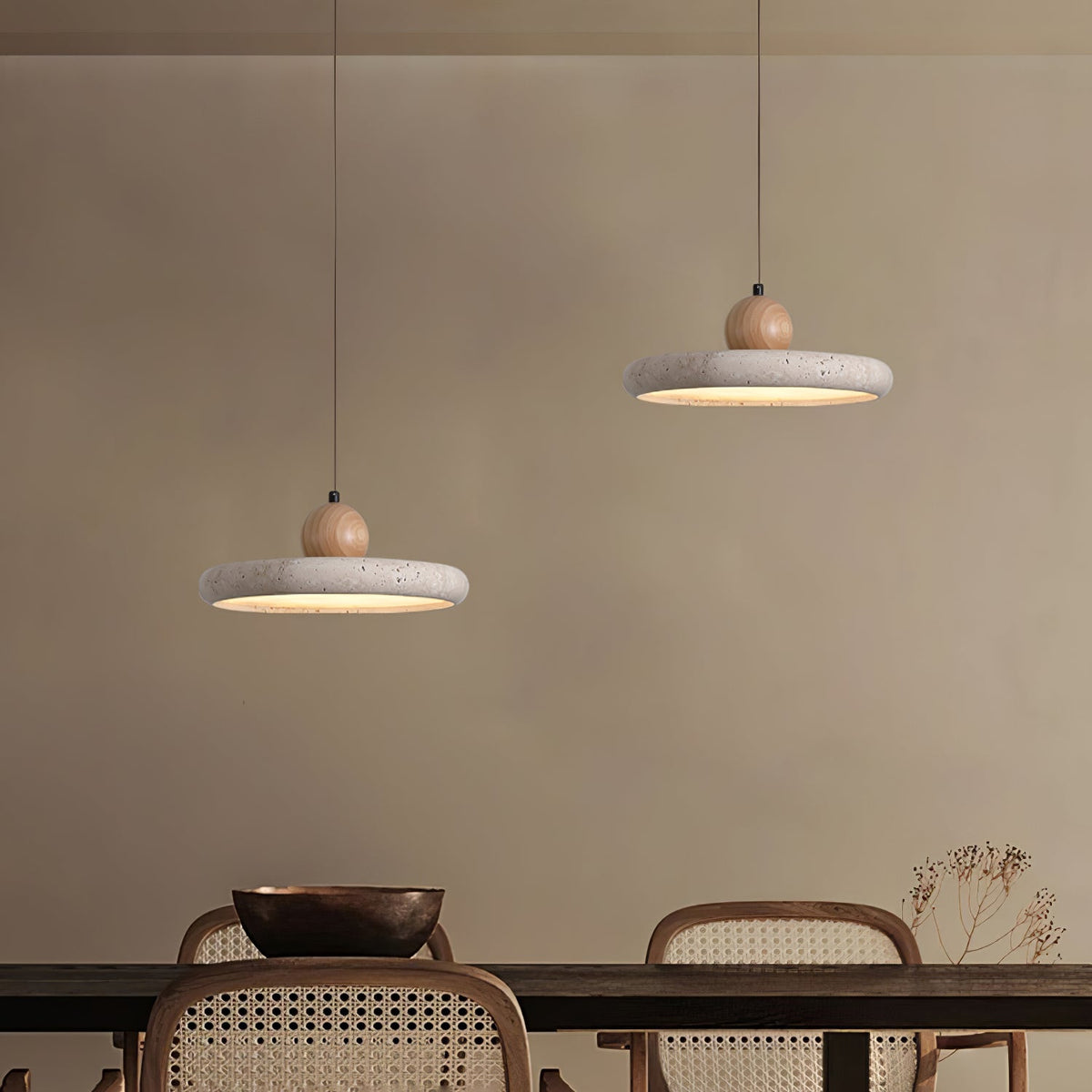 Opalyn lampada a sospensione minimalista in travertino