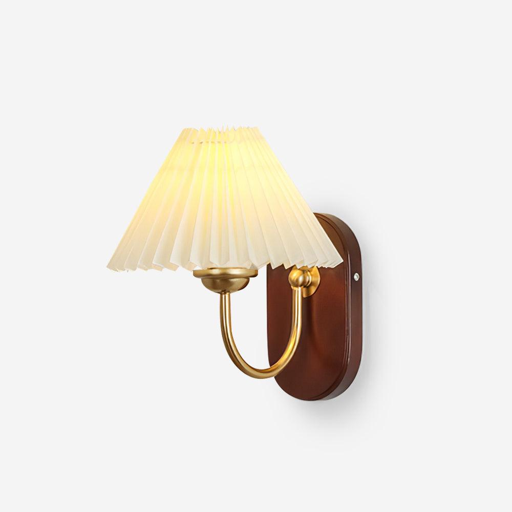 Teriiraine lampada da parete vintage con Paralume Pleatato