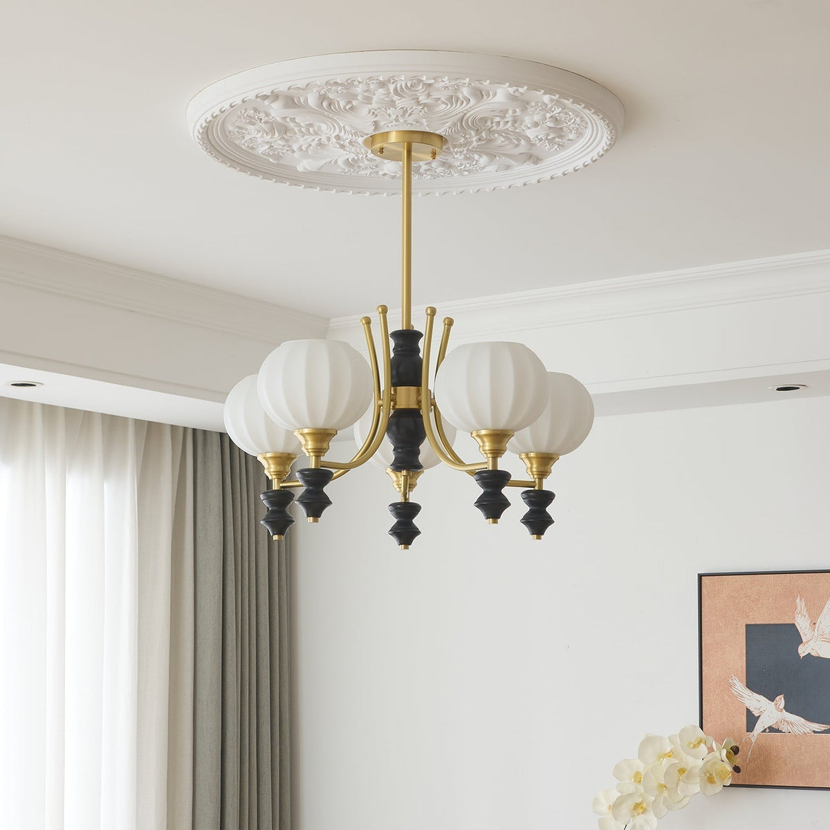 Zavenen lampadario Eleganza vintage in legno e ottone