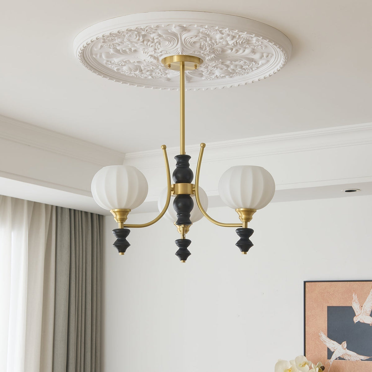 Zavenen lampadario Eleganza vintage in legno e ottone