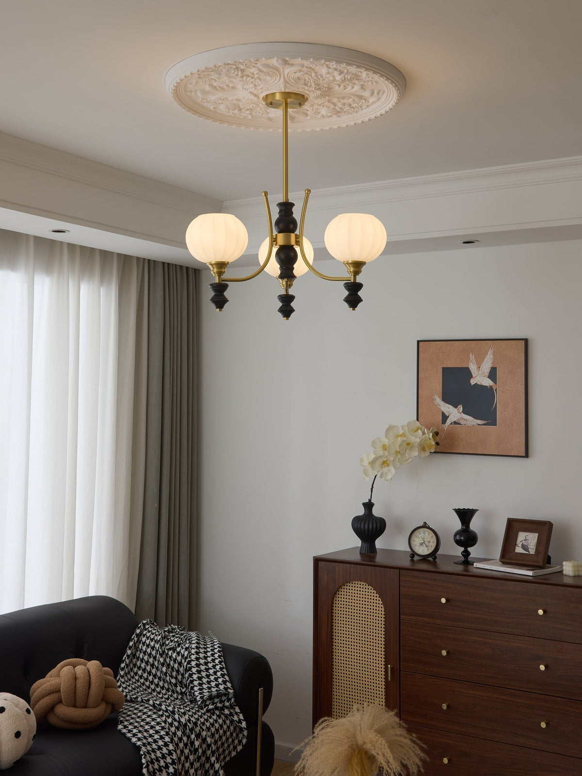 Zavenen lampadario Eleganza vintage in legno e ottone