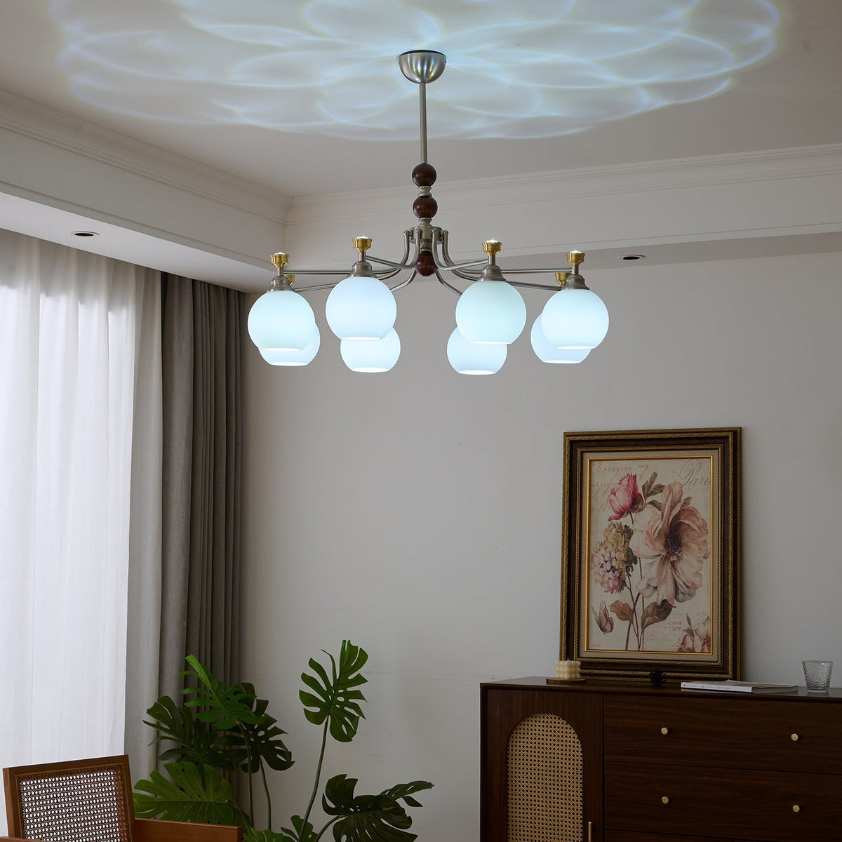 Eursoria lampadario legno vetro Art Orb Tradizionale a globo