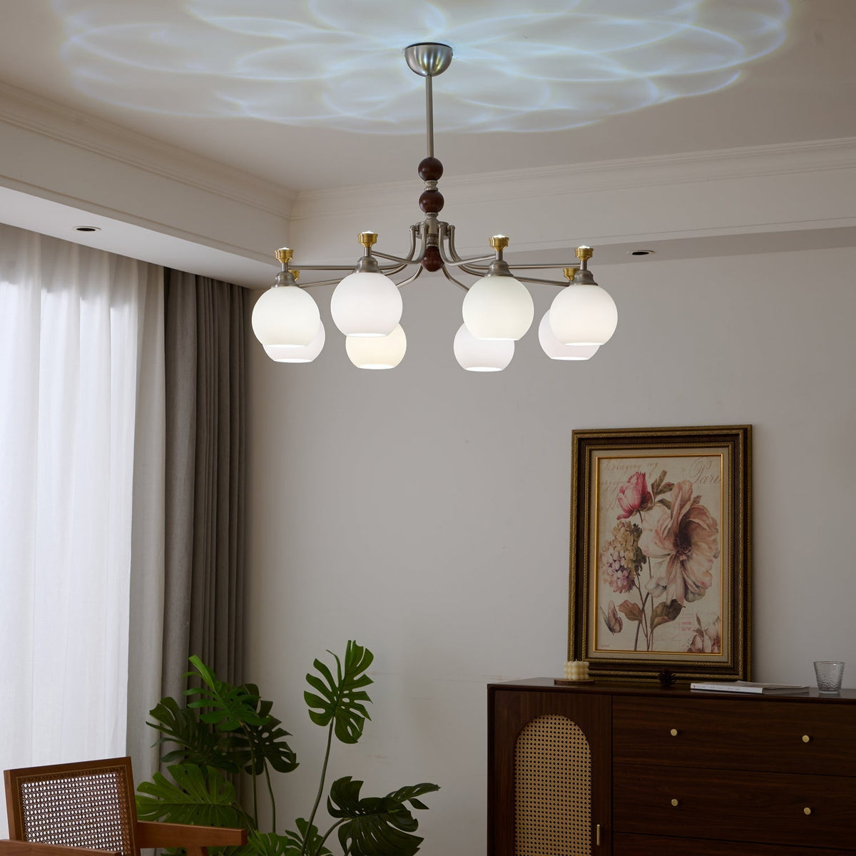 Eursoria lampadario legno vetro Art Orb Tradizionale a globo