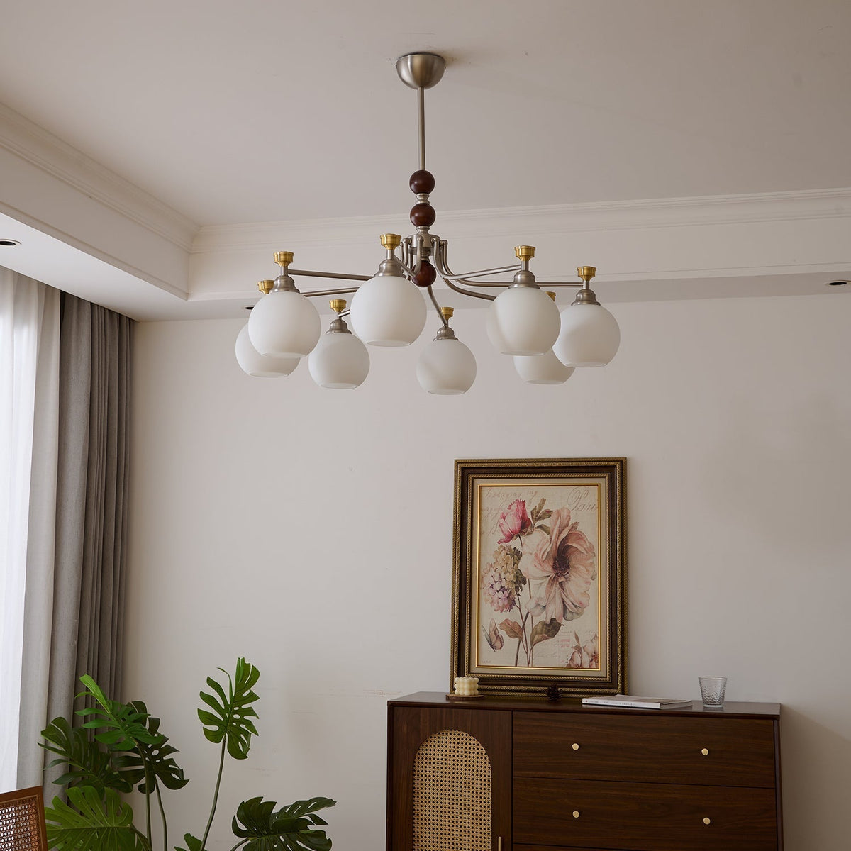 Eursoria lampadario legno vetro Art Orb Tradizionale a globo