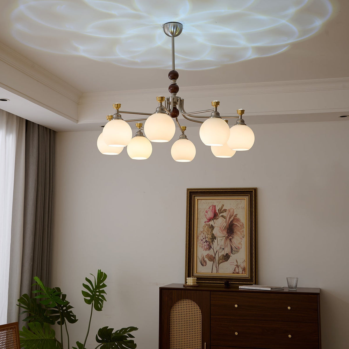 Eursoria lampadario legno vetro Art Orb Tradizionale a globo