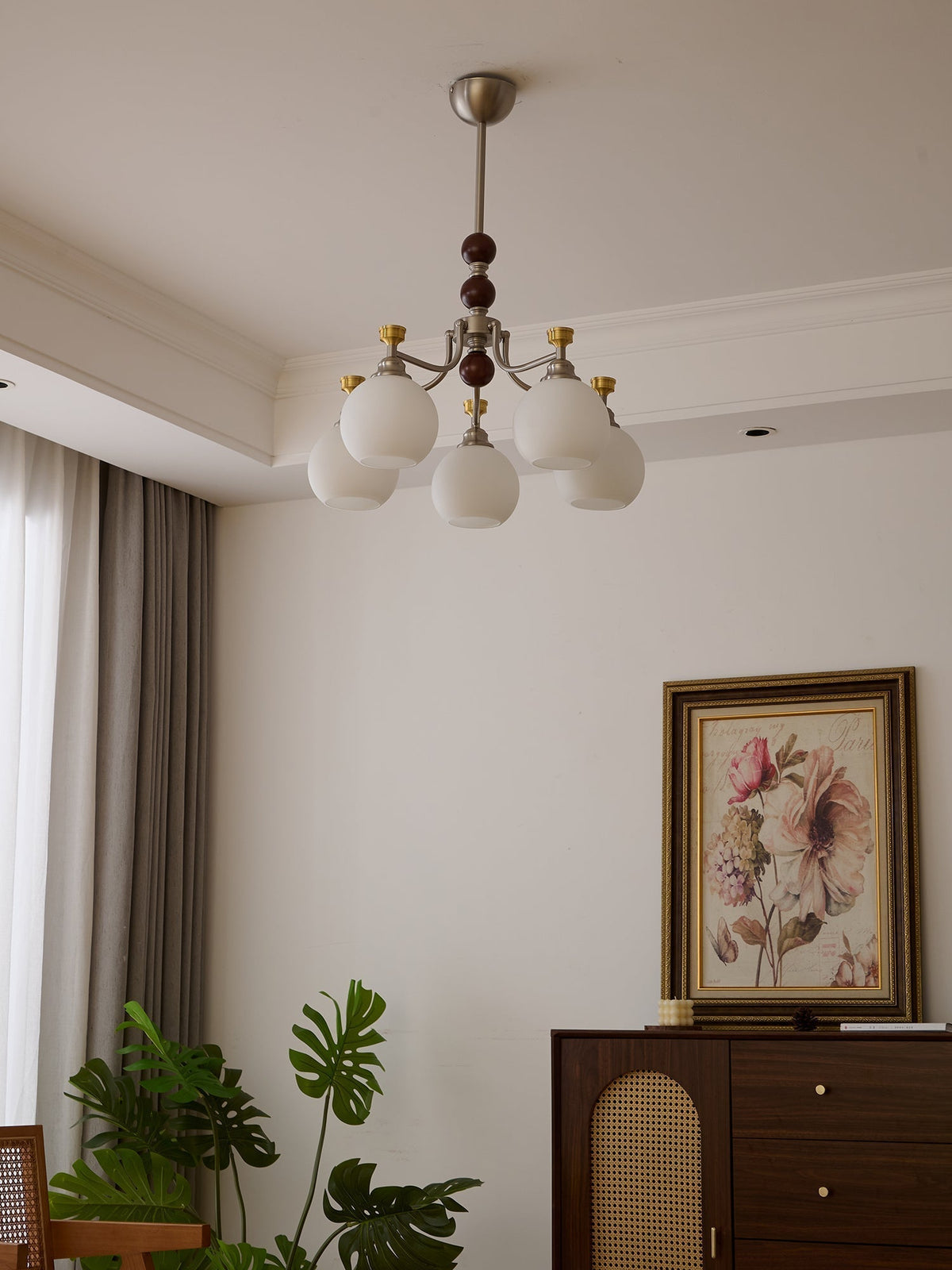 Eursoria lampadario legno vetro Art Orb Tradizionale a globo
