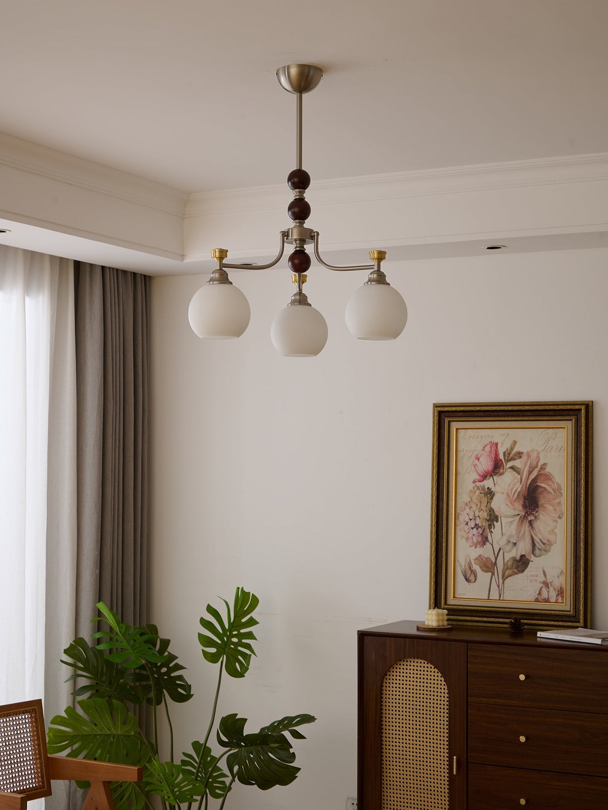 Eursoria lampadario legno vetro Art Orb Tradizionale a globo