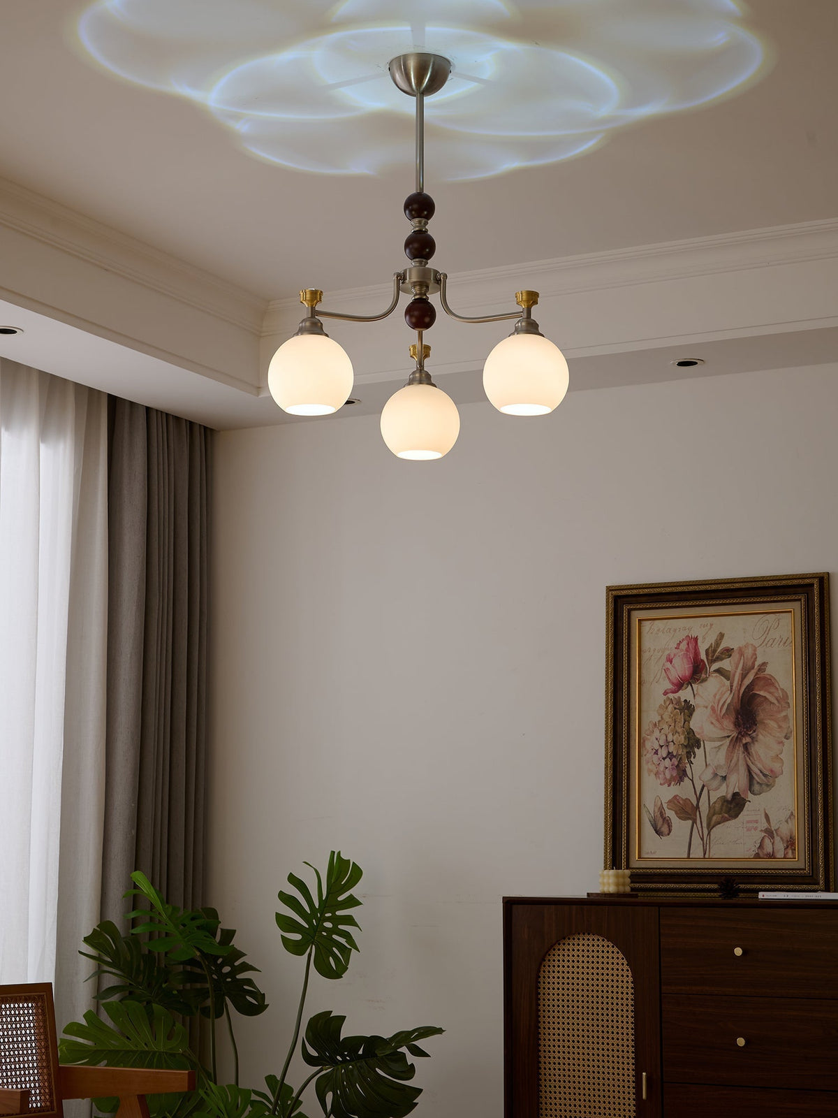 Eursoria lampadario legno vetro Art Orb Tradizionale a globo