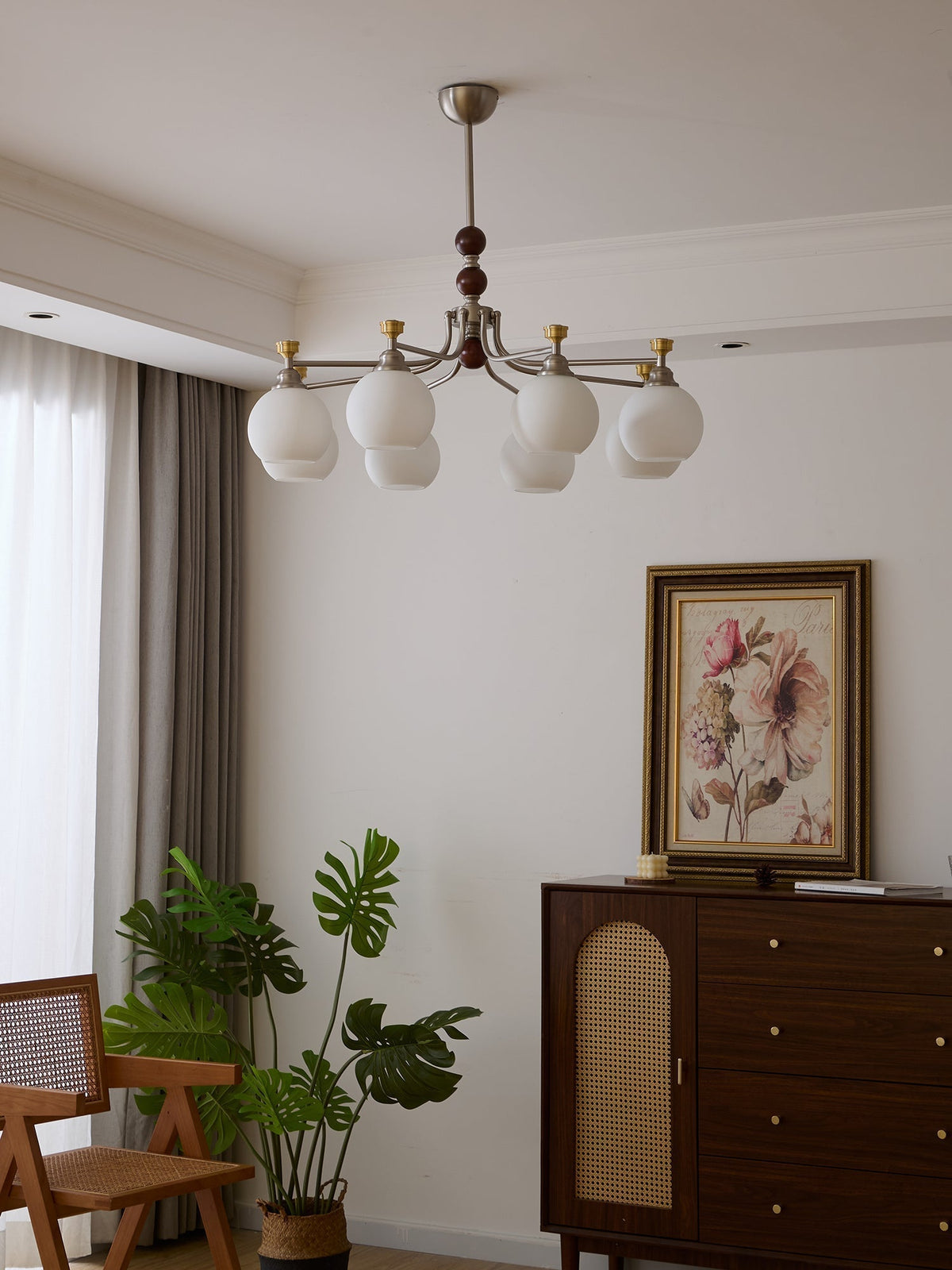 Eursoria lampadario legno vetro Art Orb Tradizionale a globo