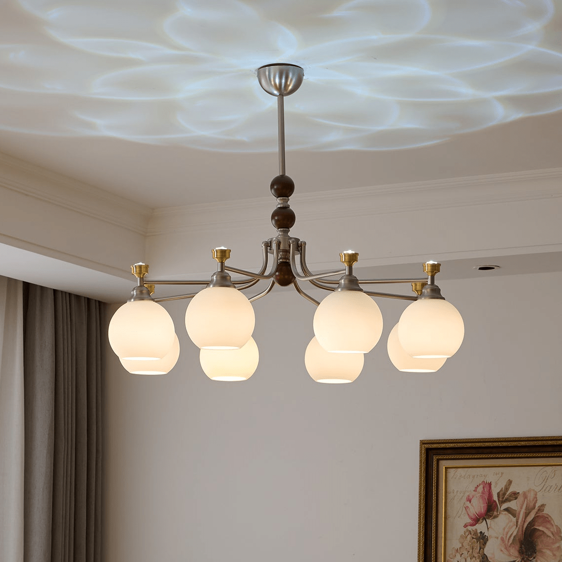 Eursoria lampadario legno vetro Art Orb Tradizionale a globo