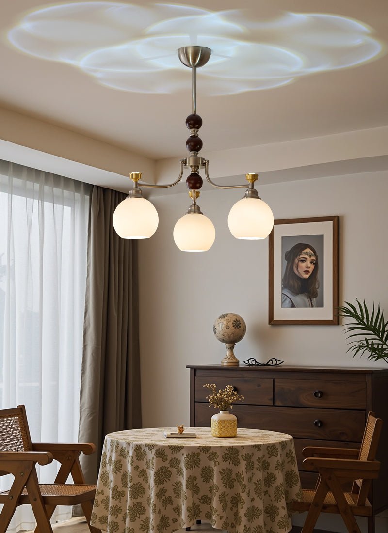 Eursoria lampadario legno vetro Art Orb Tradizionale a globo