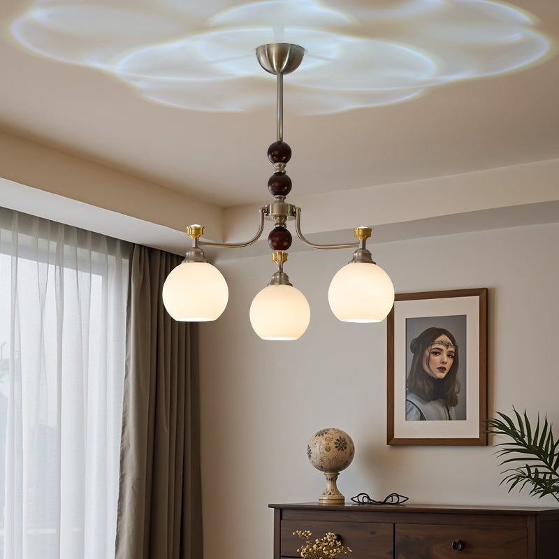 Eursoria lampadario legno vetro Art Orb Tradizionale a globo