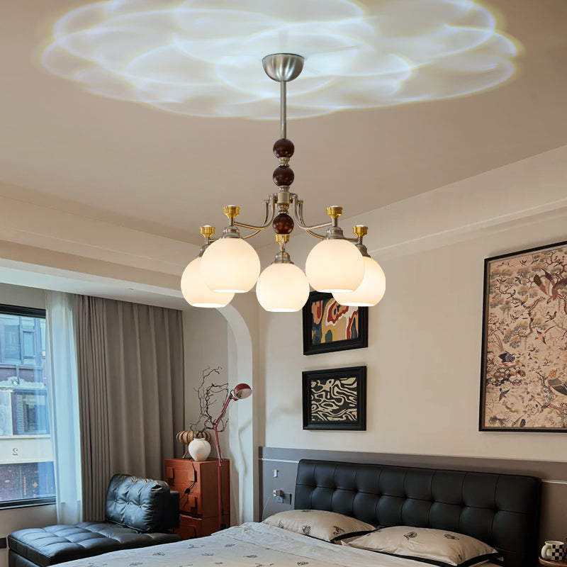 Eursoria lampadario legno vetro Art Orb Tradizionale a globo