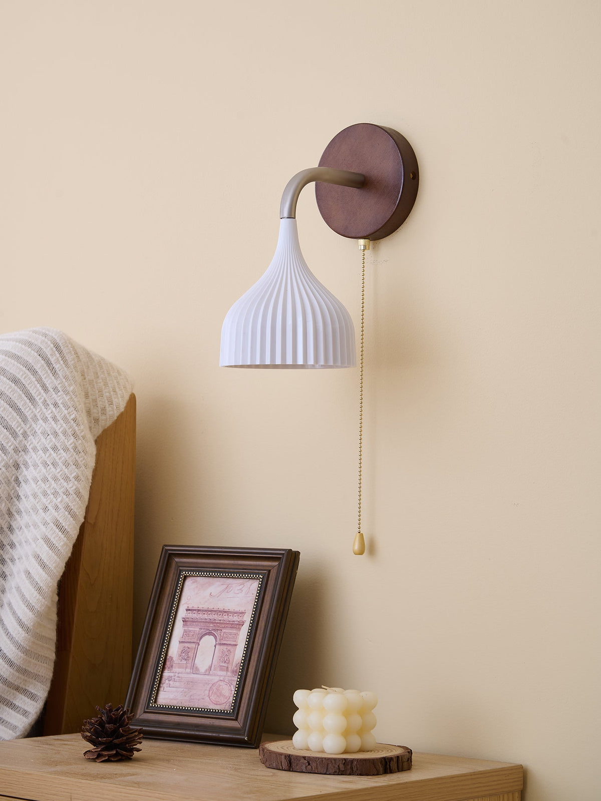 Cimararae Elegance lampada da parete in legno classico