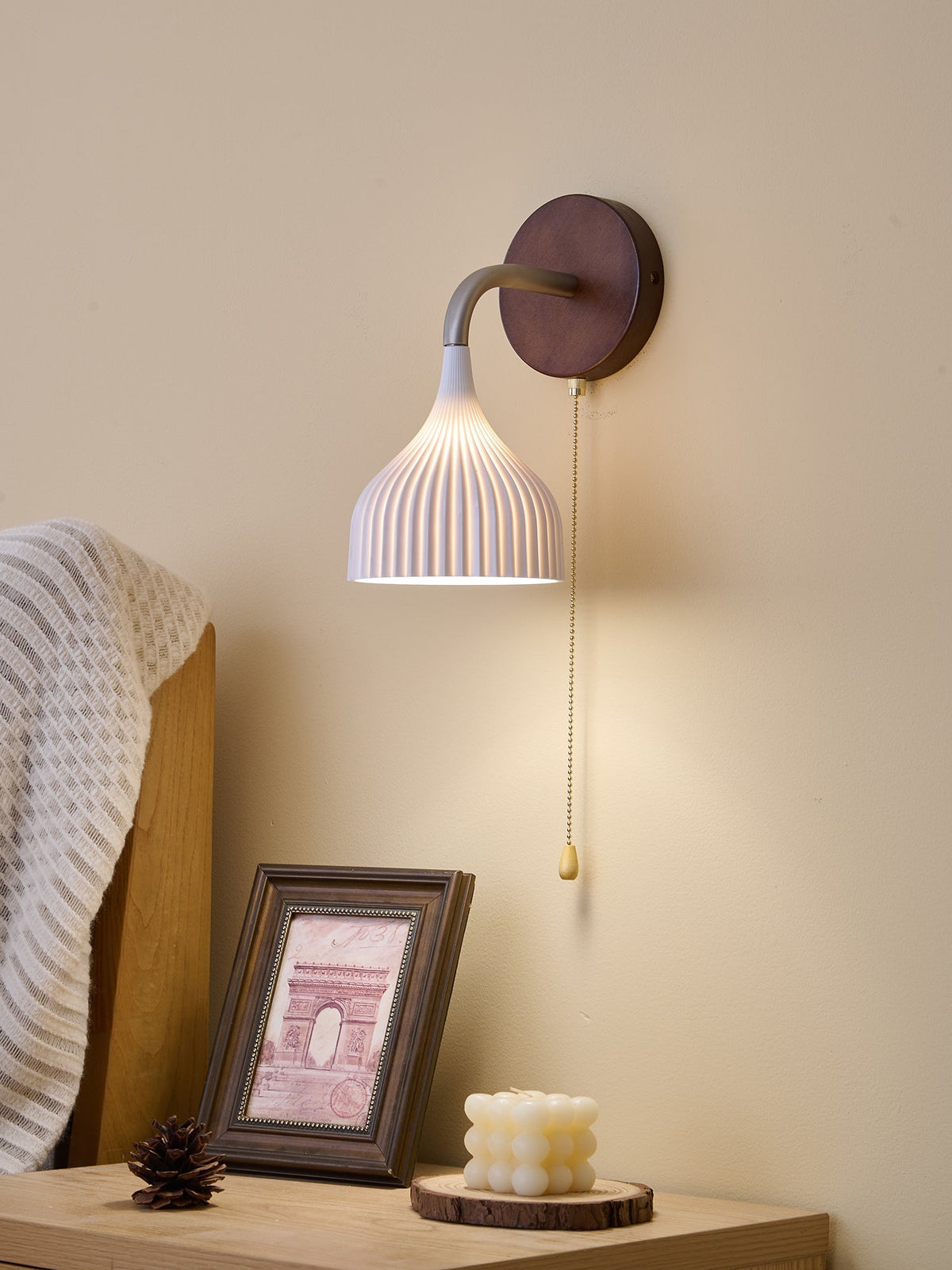 Cimararae Elegance lampada da parete in legno classico