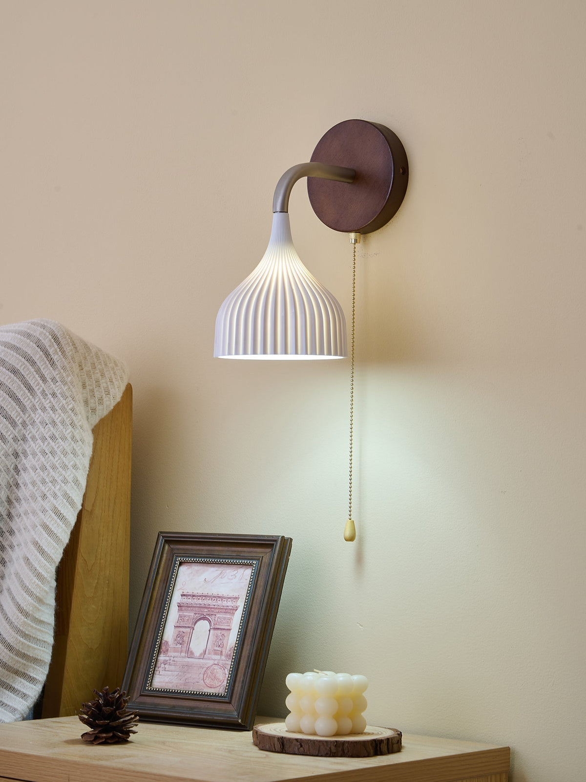 Cimararae Elegance lampada da parete in legno classico