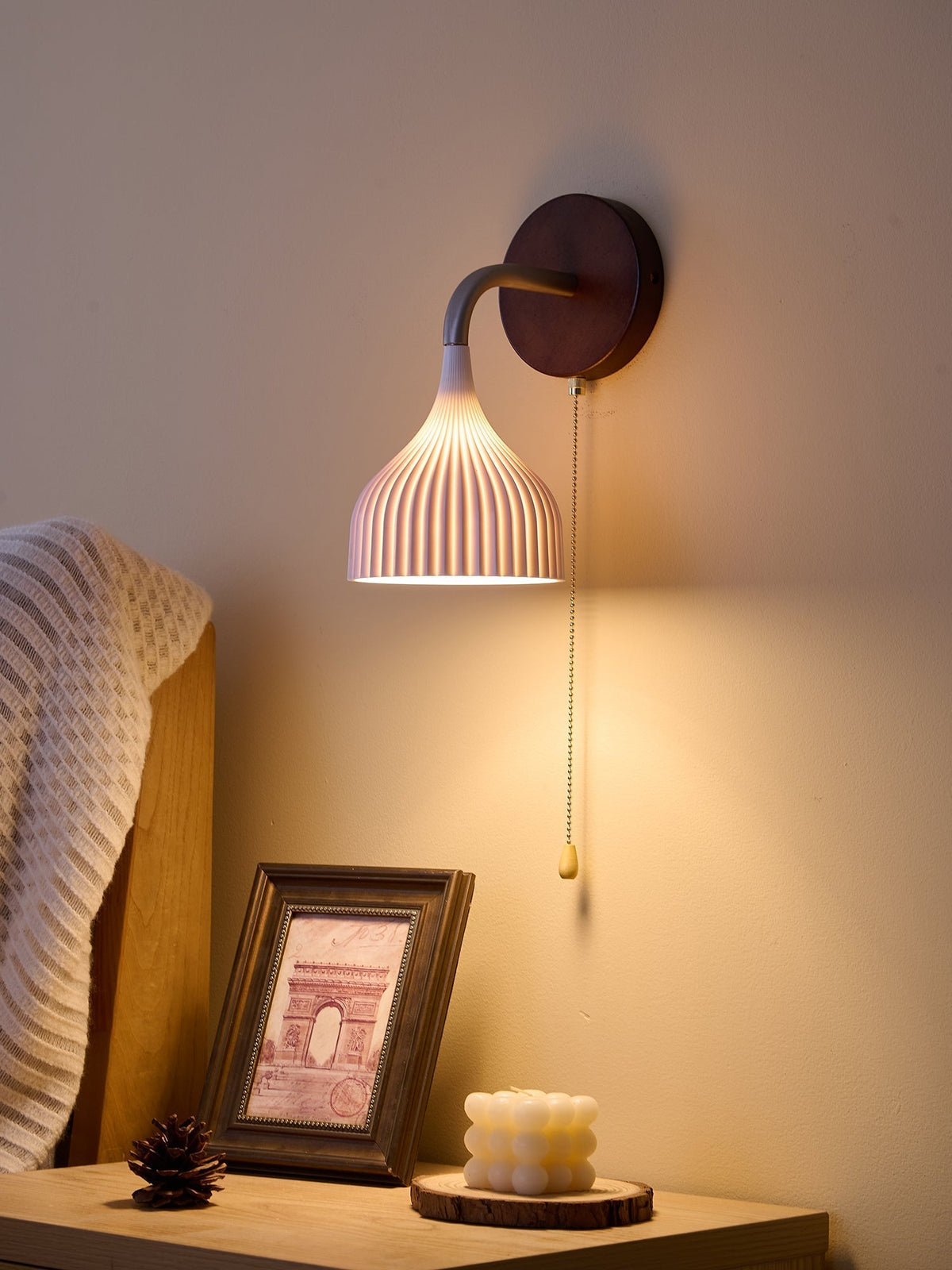 Cimararae Elegance lampada da parete in legno classico