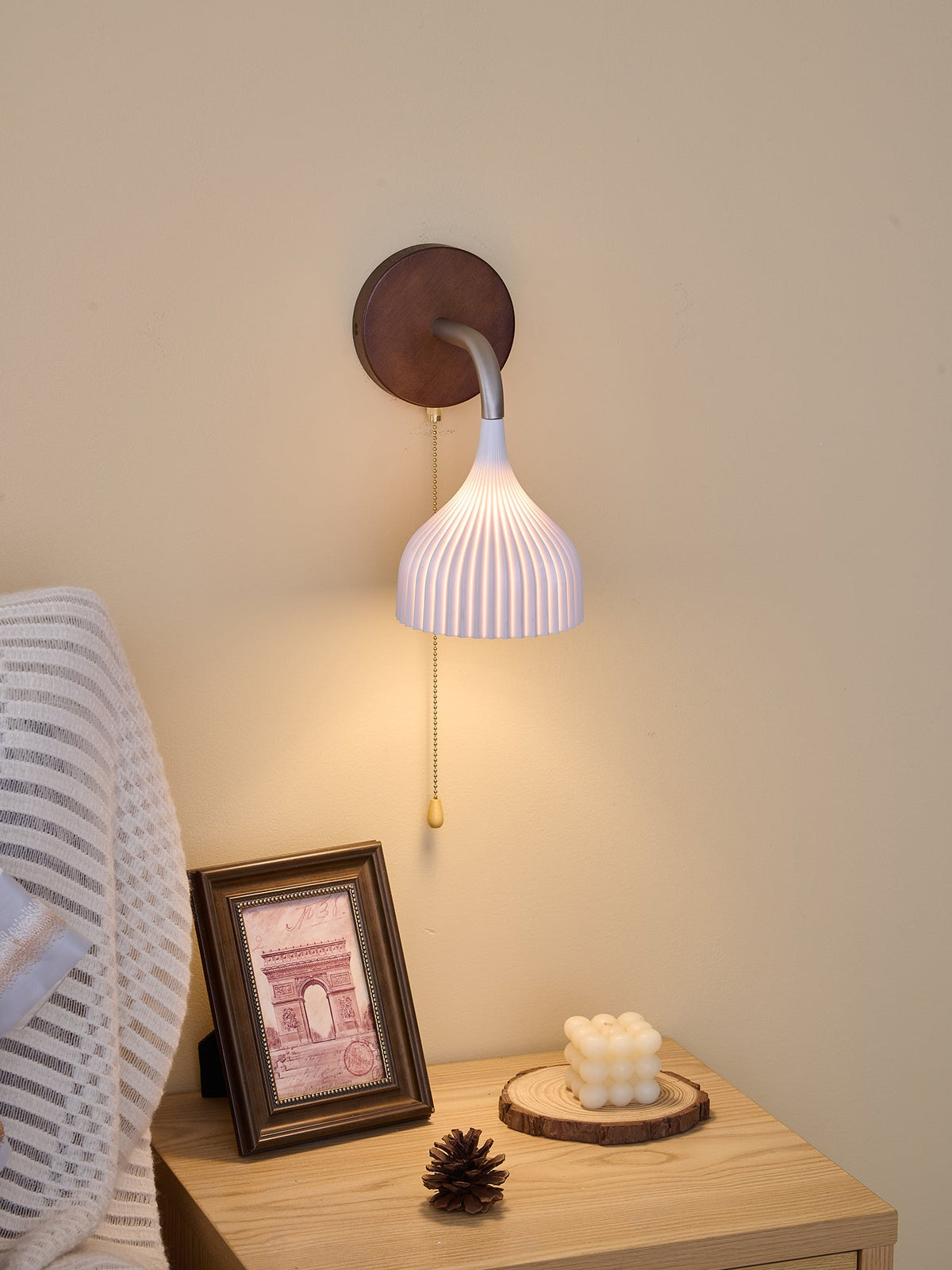 Cimararae Elegance lampada da parete in legno classico