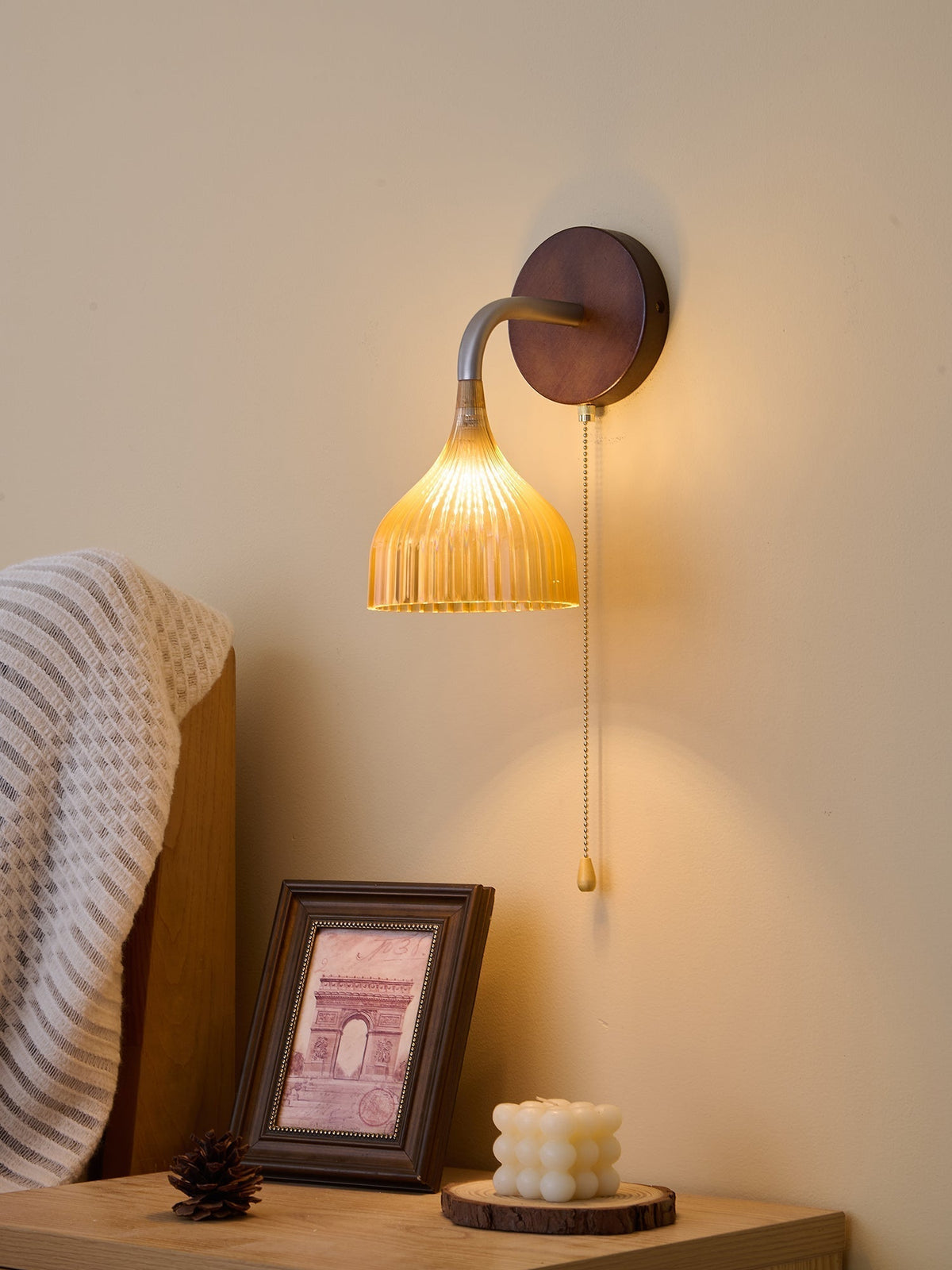 Cimararae Elegance lampada da parete in legno classico