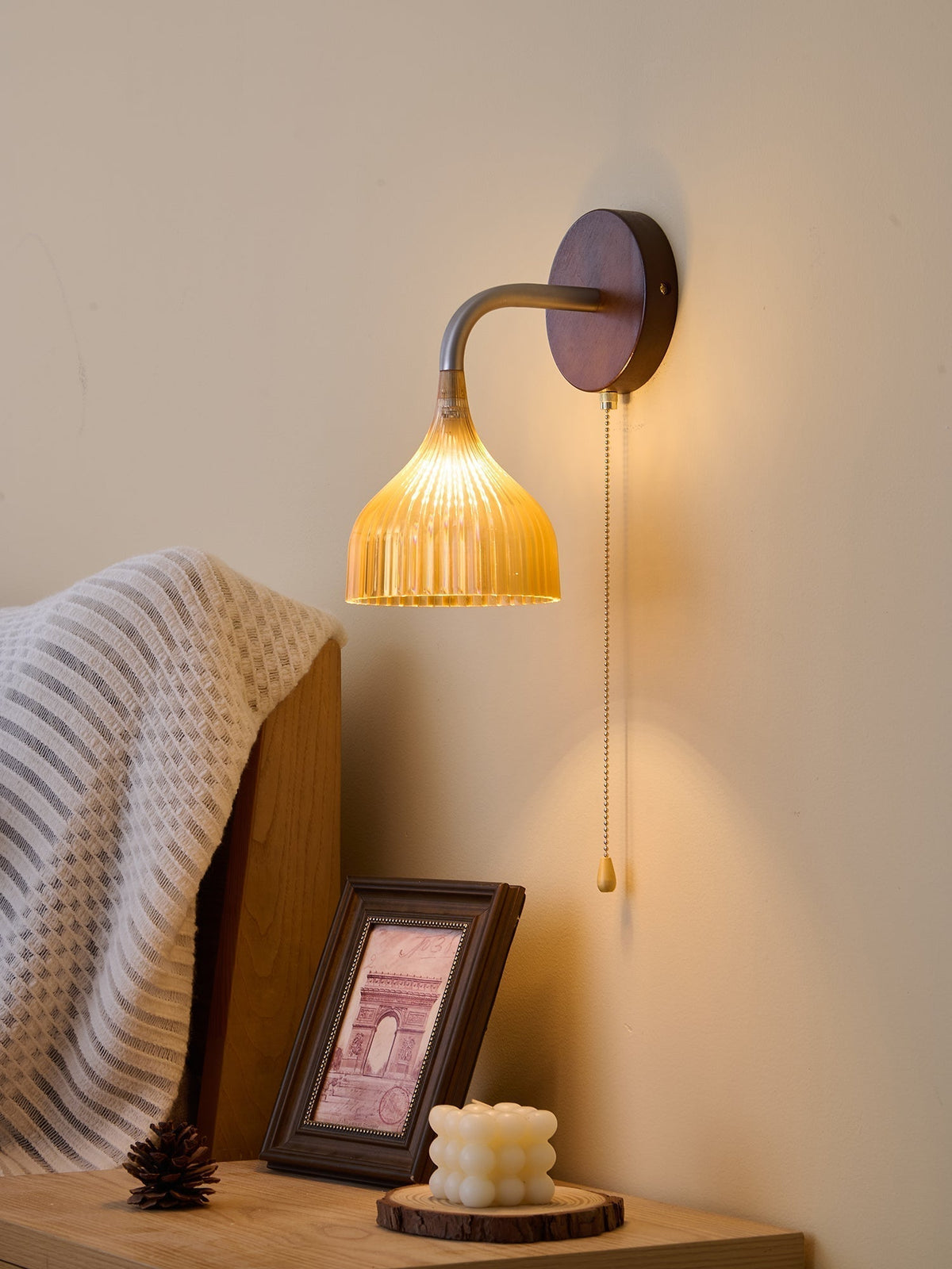 Cimararae Elegance lampada da parete in legno classico