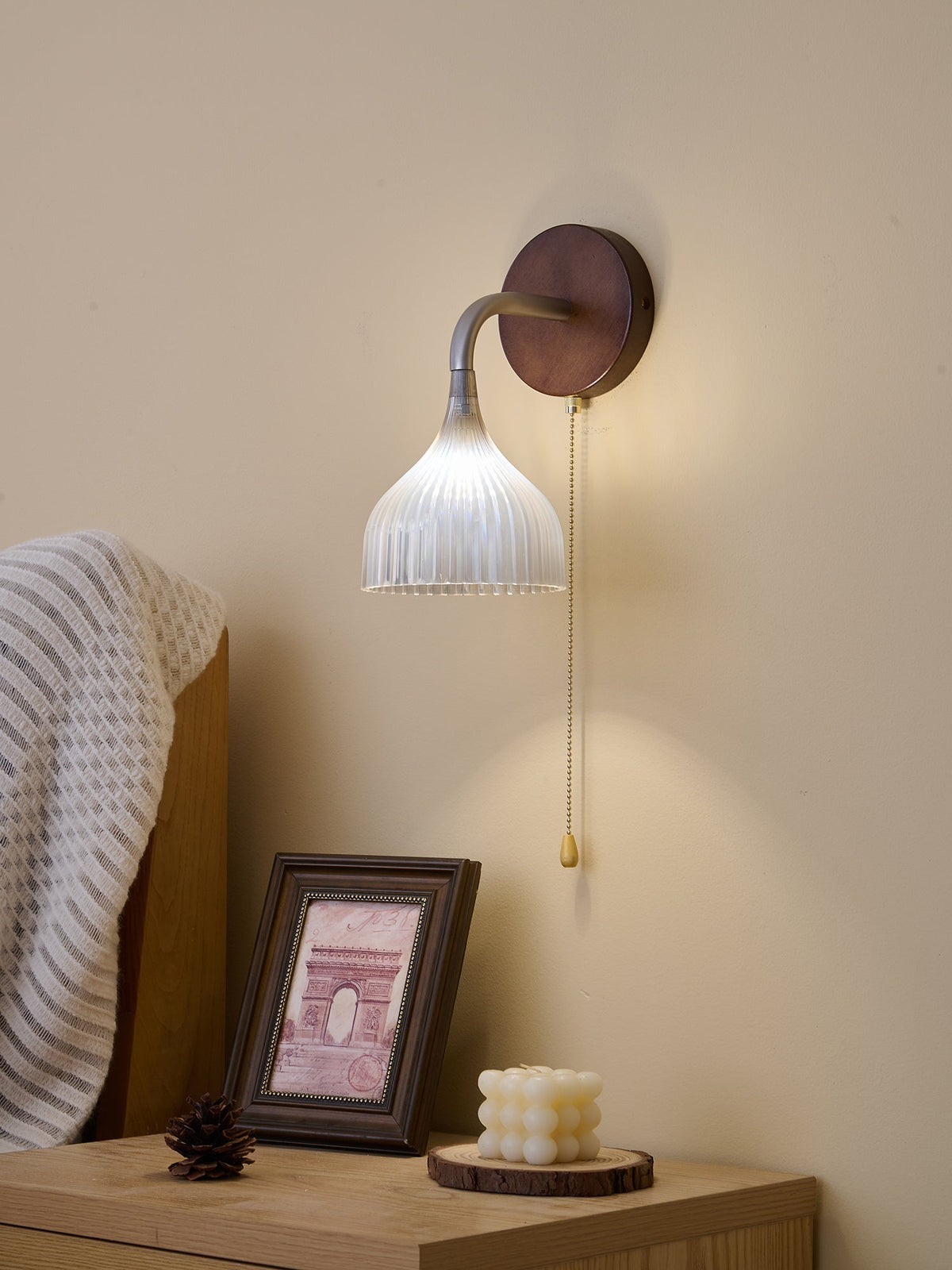 Cimararae Elegance lampada da parete in legno classico